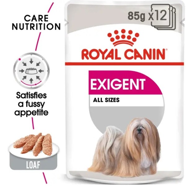 Royal Canin Exigent Loaf - Пълноценна мокра храна в пауч за кучета с капризен апетит